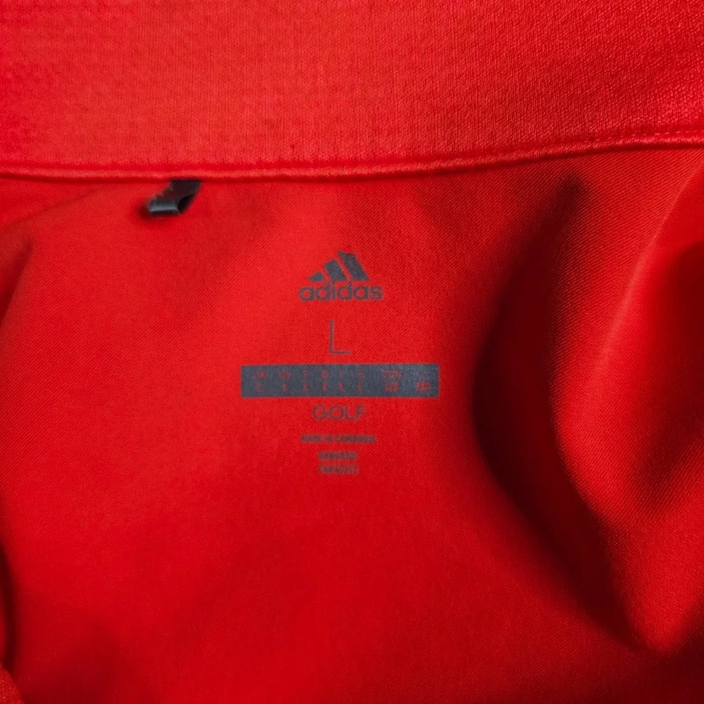 Adidas Go To 1/4 Zip Pullover Sweatshirt Mens Large Red Terry Long Sleeve Golf